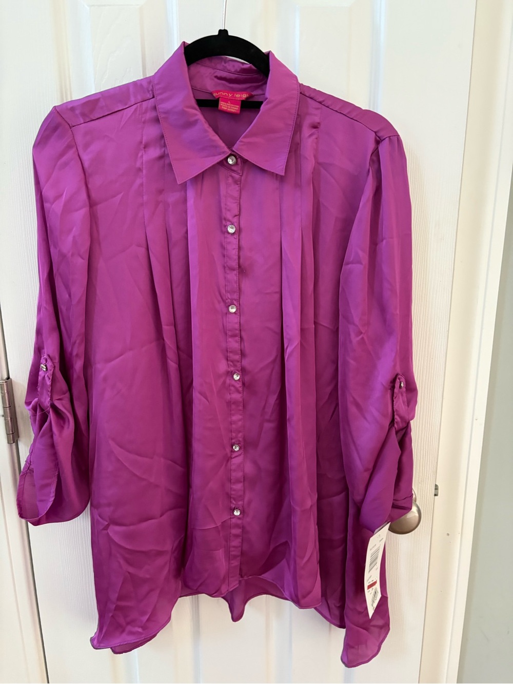 Sunny Leigh Purple Button-Front Dress Shirt
